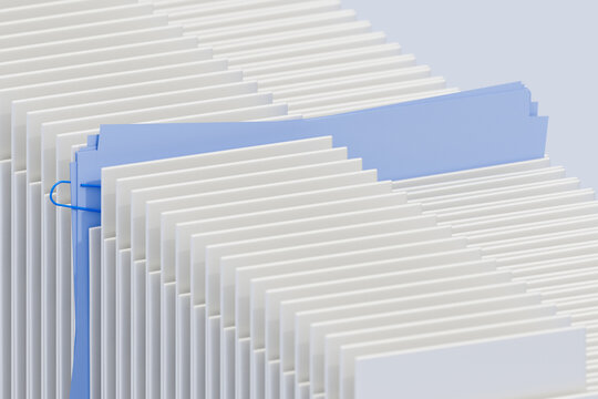 Neatly arranged folders / files. 