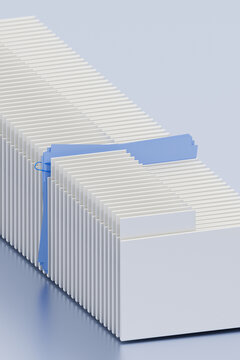 Neatly arranged folders / files. 