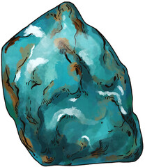 Vintage Turquoise Mystical Gemstones Transparent  PNG, Witchcraft Magic Illustration