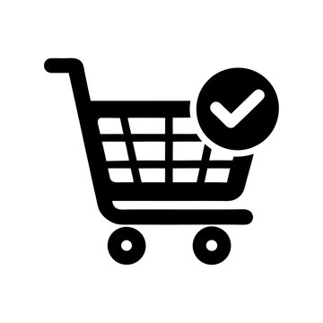 recommend clip art: Choice shopping cart black bold silhouette icon design