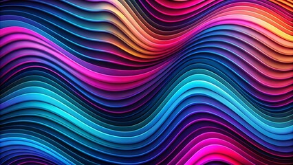 Obraz premium Colorful abstract pattern with curves on black, blue and pink background