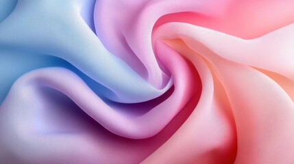 Curved pastel fabric layers, smooth and soft, abstract background
