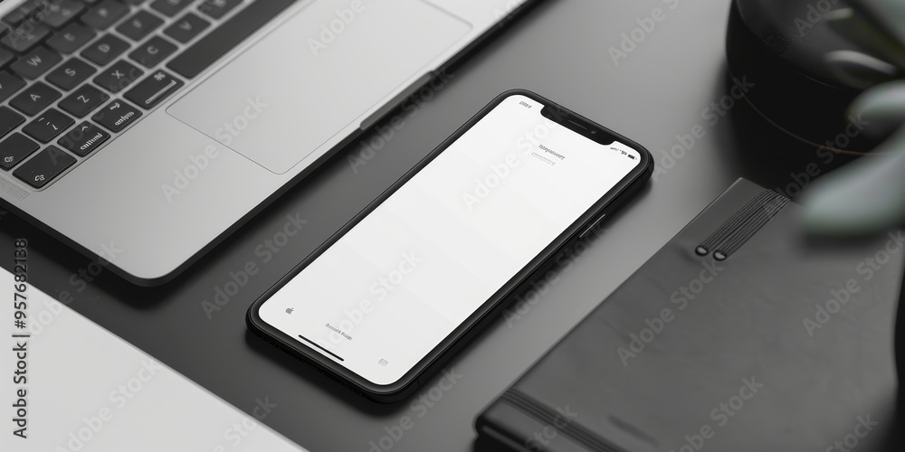 Fototapete User interface mockup on a smartphone, highlighting minimalist design principles and user engagement strategies