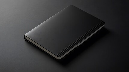 Black Leather Bound Notebook on a Black Surface