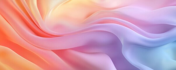 Obraz premium Smooth pastel curves and flowing fabric, delicate transitions, abstract soft textures