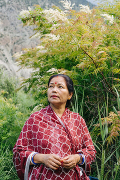 A Nepalese woman in nature