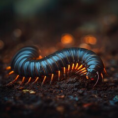 Obraz premium millipede isolated on abstract background