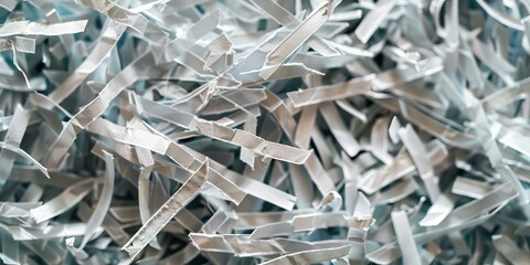 Abstract composition of shredded paper fragments, symbolizing data security and confidentiality