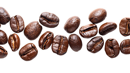 Coffee Beans Thrown  - Isolated On Transparent Background , Quality Enhanced With Ai 