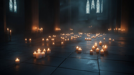 Candle glowing flames burned steadily, casting a soft candlelight brightened dark room with warm, festive light, enhancing Christmas celebration wax dripped slowly against backdrop of black night.