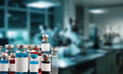 Abstract science lab interior working space