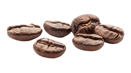 Coffee Beans Thrown - Isolated On Transparent Background , Quality Enhanced With Ai