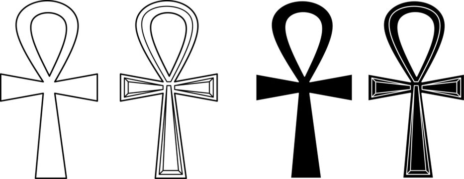 Ankh symbol black and white
