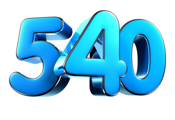 Blue number 540 3d illustration. Advertising signs. Product design. Product sales