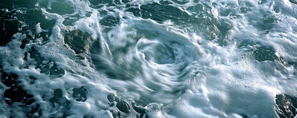 Whirling Milk Ocean Storm: Serene Blend of Nature's Power and Beauty