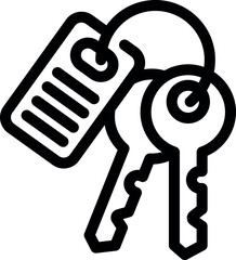 Two keys are hanging on a ring with a blank tag, likely used for hotel room access