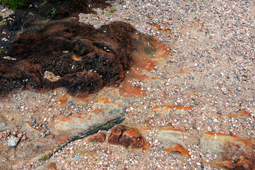 Floor Sandstone Gravel Geology.gravel sandstone patio floor at Pha Taem National Park Ubon Ratchathani Province, Thailand,ASIA.