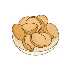 Kerupuk, indonesian cracker food snack. Hand drawn vector illustration.