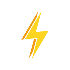 Double lightning icon in flat style. Thunder bolt concept