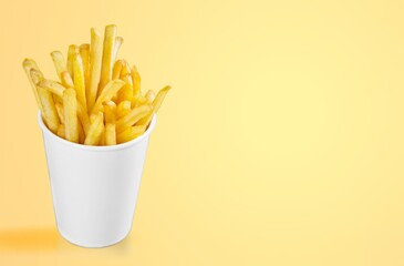 Crispy tasty fresh french fry potato