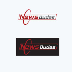 Unique news logo and icon in red colour.