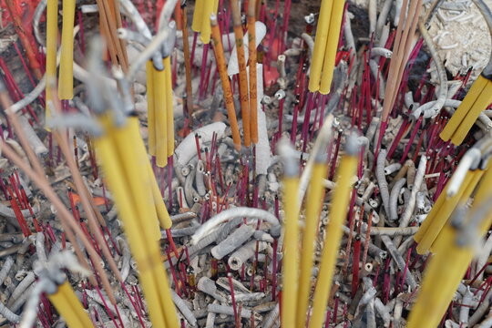 Incense burning at a Chinese temple in Hong Kong