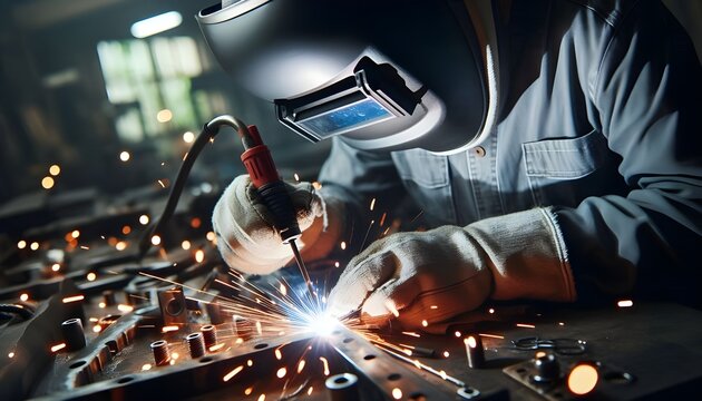 a welder who is welding automotive parts, welder photo
