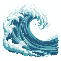 Sea waves sketch. Storm wave, vintage tide and ocean beach storms hand drawn vector illustration set