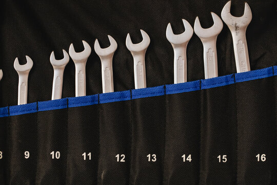 Set of Open-End Wrenches in Tool Roll