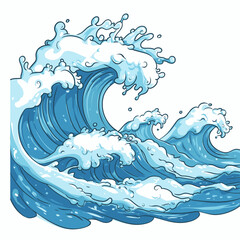 Sea waves sketch. Storm wave, vintage tide and ocean beach storms hand drawn vector illustration set