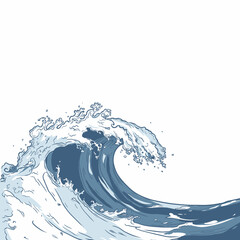 Sea waves sketch. Storm wave, vintage tide and ocean beach storms hand drawn vector illustration set