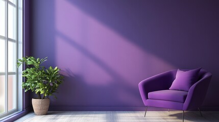 Vibrant Violet Blue Wall - Rich Contrasting Backdrop for Color Scheme Enhancement