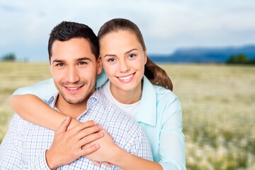 Obraz premium Man, woman couple portrait have fun