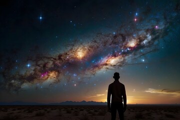 Obraz premium businessman in the night