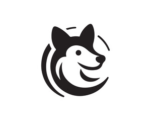 Dog logo design icon symbol vector illustration.