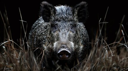 Naklejka premium Camera-wielding pig captures its own reflection
