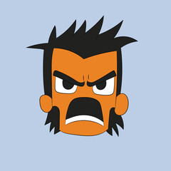 angry face emotion face character illustration cartoon