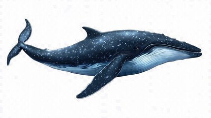 Fototapeta premium Big whale illustration. transparent background. isolation. Whale. Illustration