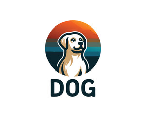 Dog logo design icon symbol vector illustration.