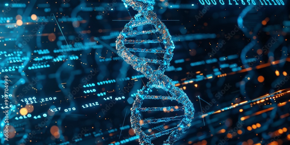 Aufkleber realistic rendering of a dna double helix, showcasing its intricate molecular structure, placed over