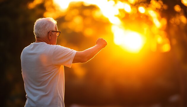 person with arms outstretched