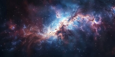 Abstract background of a galaxy with stars and nebulae, symbolizing astronomy and space exploration in scientific studies