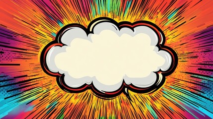 Comic-Style Abstract Message Box with Bold Colors and Dynamic Lines