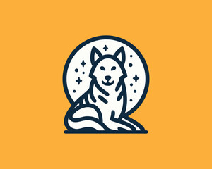 Dog logo design icon symbol vector illustration. Color dog logo vector icon