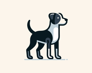 Dog logo design icon symbol vector illustration. Color dog logo vector icon