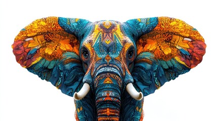 Obraz premium A Colorful, Ornate Elephant Portrait