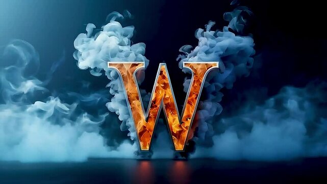 the letter W  with  smoke  coming out of it