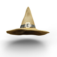 Witch Wizard Magic Hat Isolated on White Background. 3D Illustration. File with Clipping Path.
