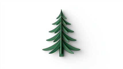 A green Christmas tree is shown on a white background