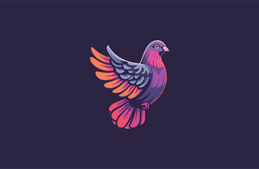Fototapeta premium Animals Bird logo vector icon illustration.